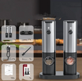 Set Molinillos Eléctricos Nyvellum K2 Pro — sal y pimienta con base de carga